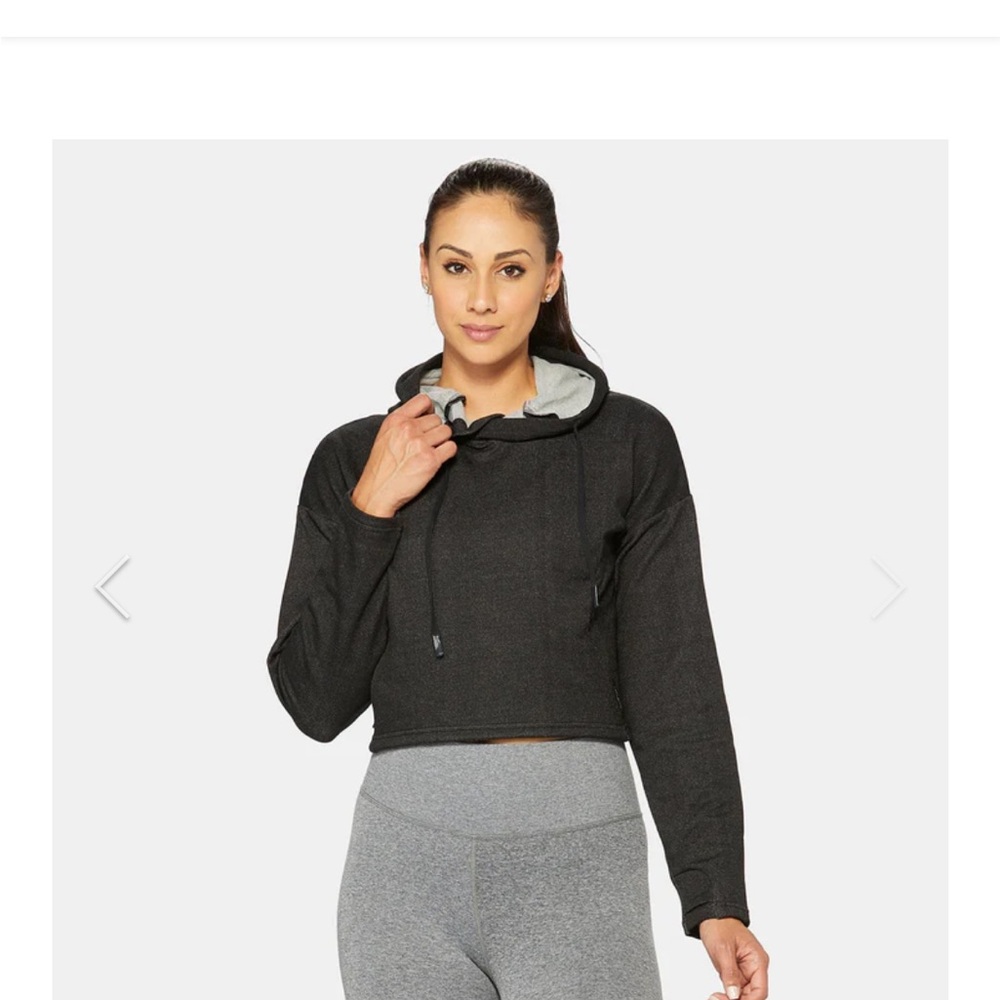 NWT Hylete Cropped Dark Gray Hoodie Size XL